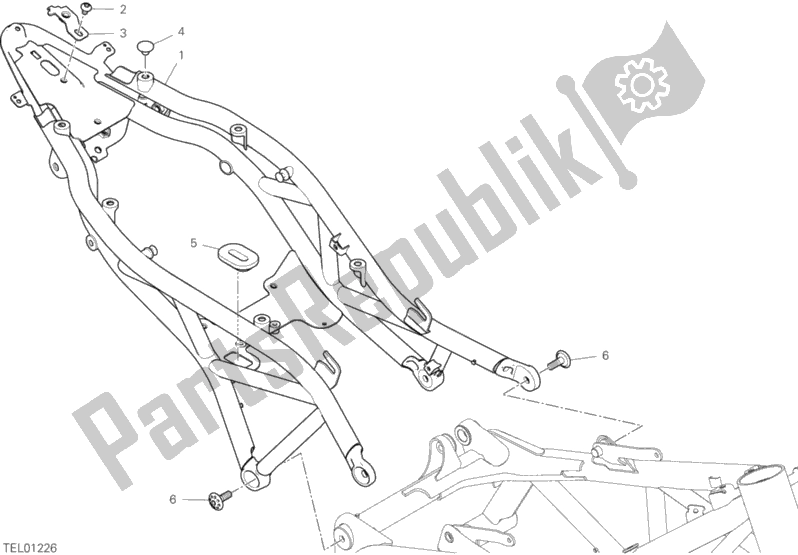 All parts for the Rear Frame Comp. Of the Ducati Hypermotard 950 SP USA 2019